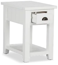 Bismark White Chairside Table