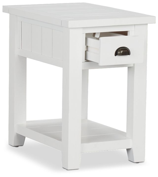 Bismark White Chairside Table