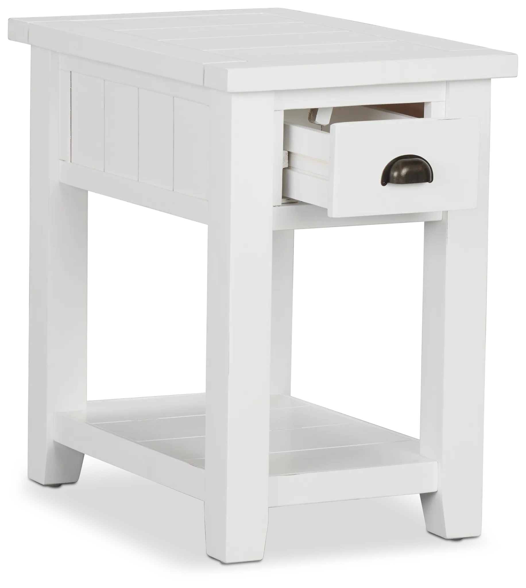 Bismark White Chairside Table