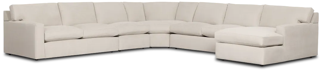 Hudson Gray Fabric Large Right Chaise Wedge Sectional