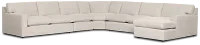 Hudson Gray Fabric Large Right Chaise Wedge Sectional