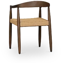 Santorini Dark Tone Curved Woven Side Chair