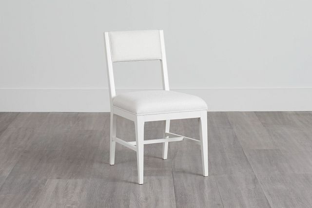 Presley White Upholstered Side Chair