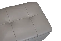 Rowan Gray Leather Ottoman