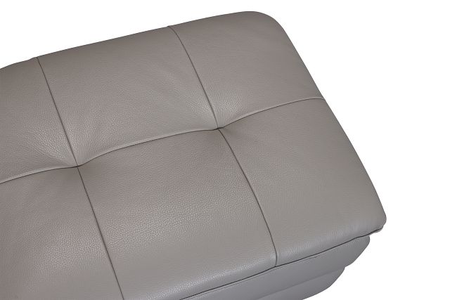 Rowan Gray Leather Ottoman