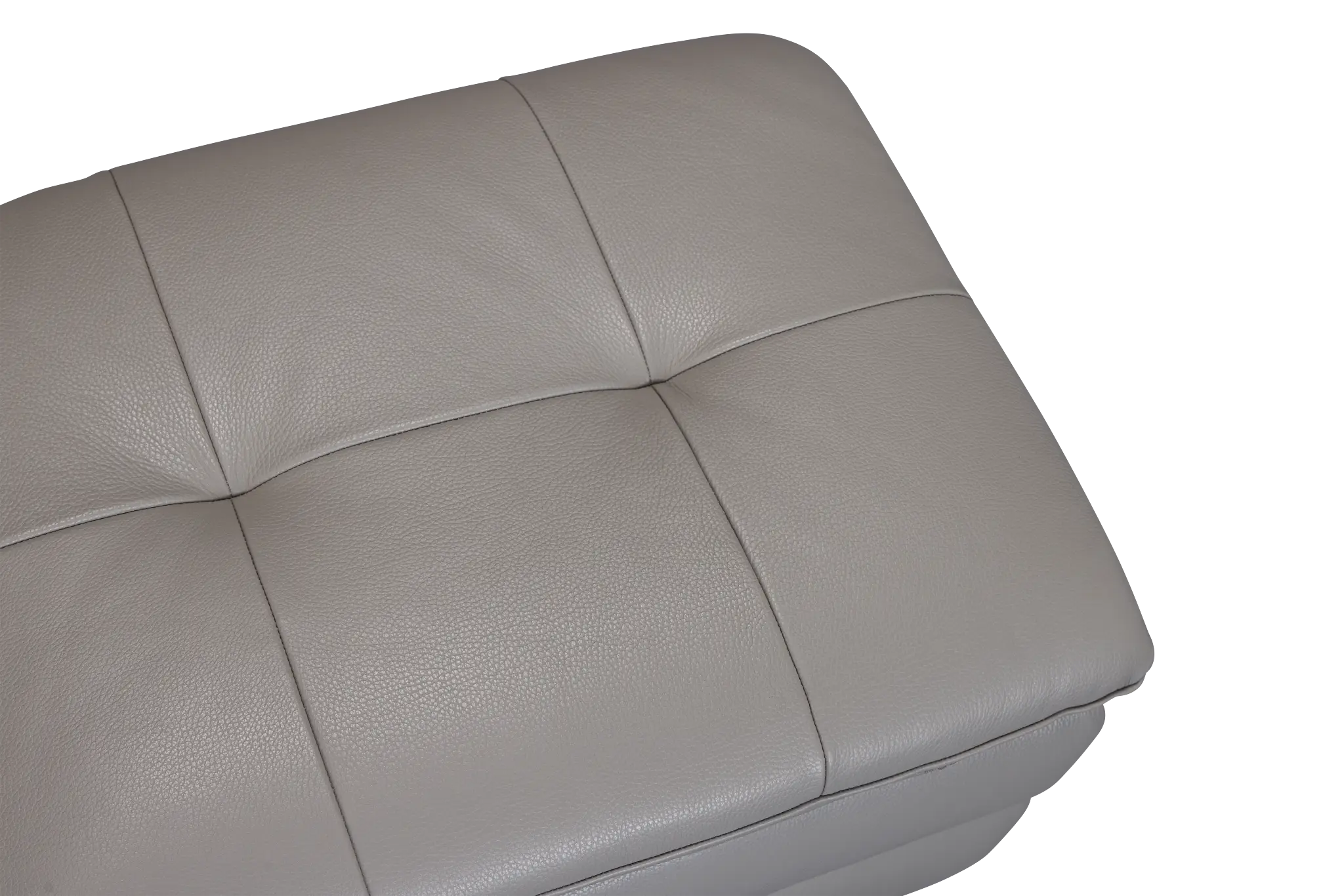 Rowan Gray Leather Ottoman Rowan Gray Leather Ottoman