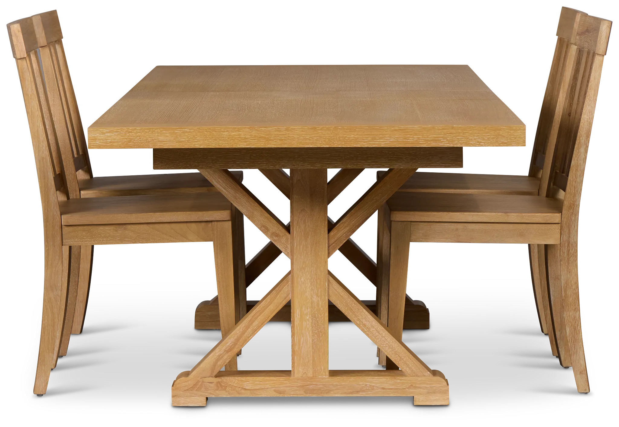 Nantucket Light Tone Trestle Table & 4 Light Tone Chairs