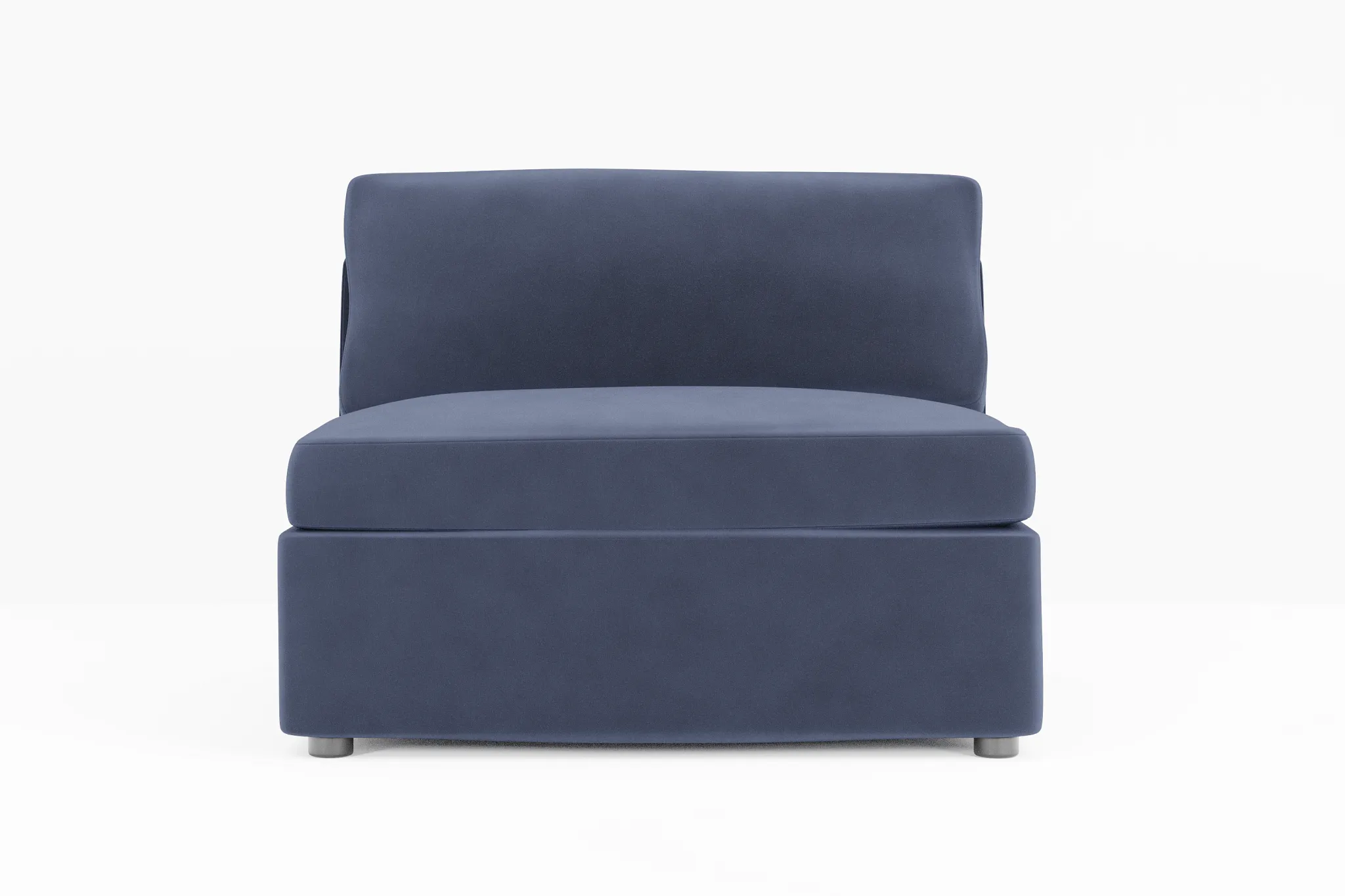 Destin Joya Dark Blue Velvet Armless Chair
