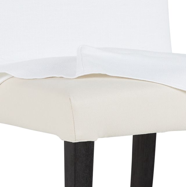 Destination White Short Slipcover Chair With Dark-tone Leg