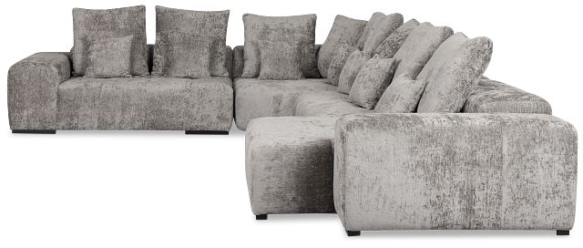 Skylar Gray Fabric Medium Right Chaise Sectional