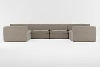 Destin Elite Brown Fabric 8-piece Modular Sectional
