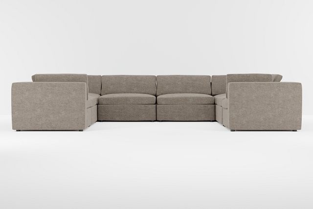 Destin Elite Brown Fabric 8-piece Modular Sectional