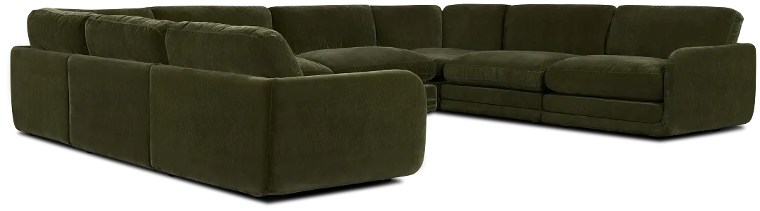 Jules Green Velvet 8-piece Modular Sectional