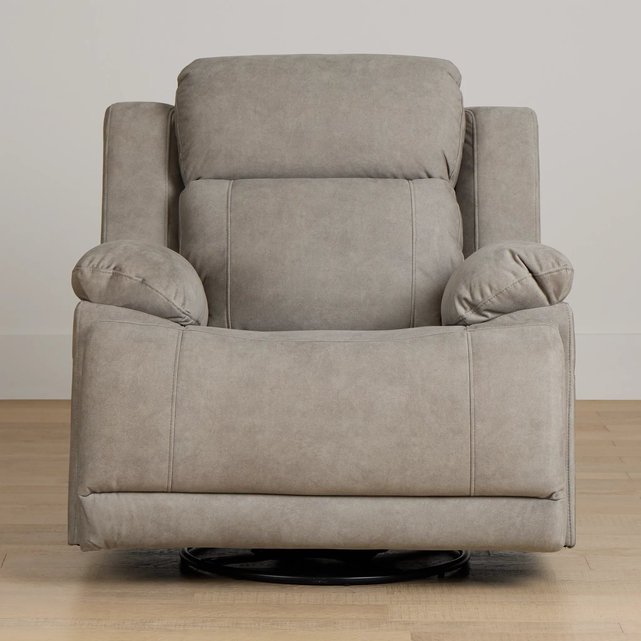 Benson Beige Micro Power Swivel Glider Recliner