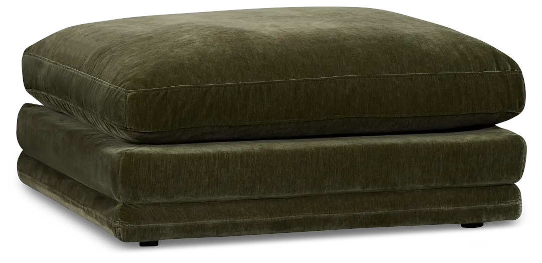 Jules Green Velvet Ottoman