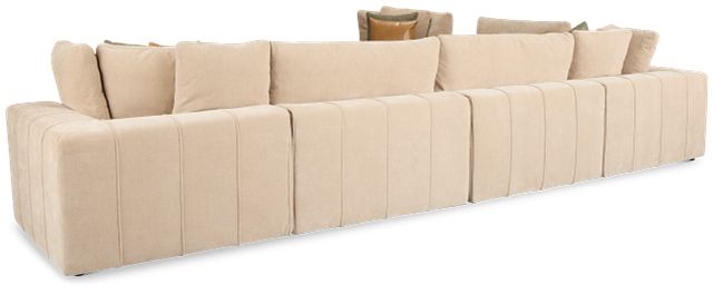 Cruz Light Beige Fabric 6-piece Modular Sectional With Console