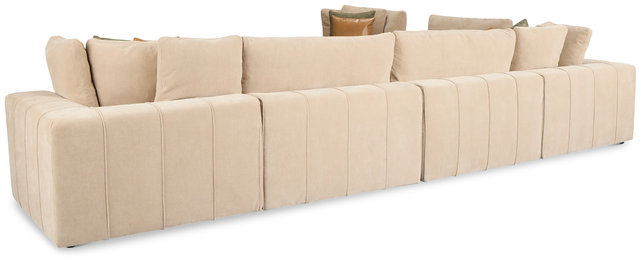 Cruz Light Beige Fabric 6-piece Modular Sectional With Console