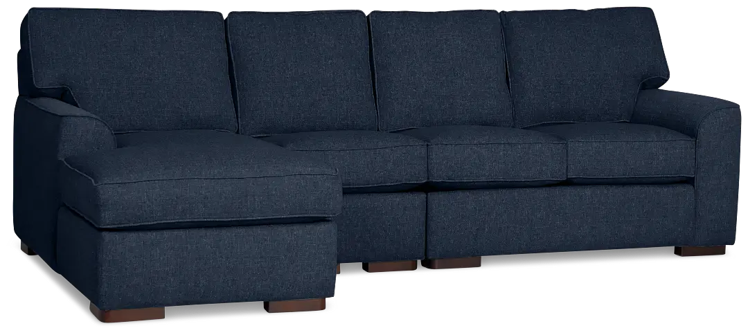 Sinclair Dark Blue Fabric Small Left Chaise Sectional Sinclair Dark Blue Fabric Small Left Chaise Sectional