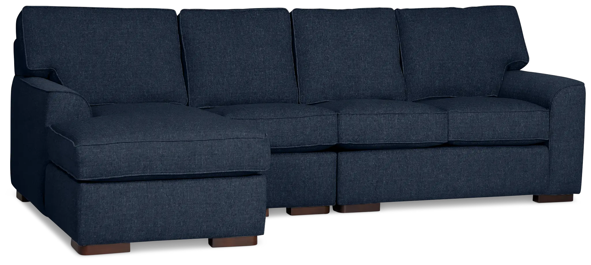 Sinclair Dark Blue Fabric Small Left Chaise Sectional Sinclair Dark Blue Fabric Small Left Chaise Sectional