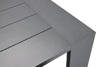 Linear Dark Gray 70" Aluminum Table & 4 Teak Sling Side Chairs