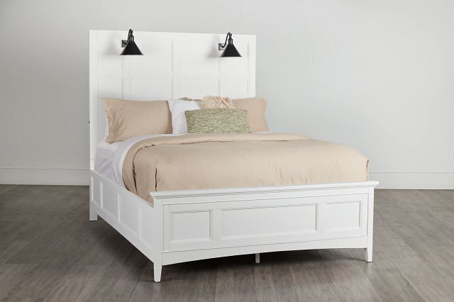 Heron Cove White Panel Bed With Lights