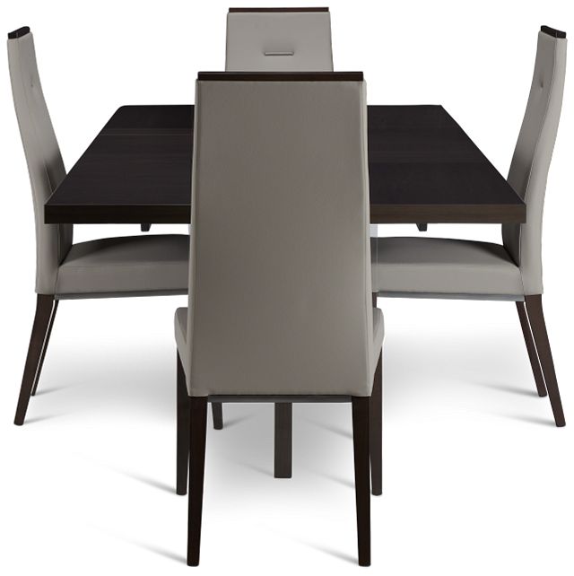Athena Light Gray Table & 4 Upholstered Chairs