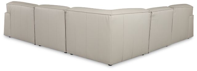 Blanca Gray Leather 5-piece Modular Sectional
