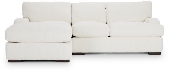 Alpha White Fabric Left Chaise Sectional (2)