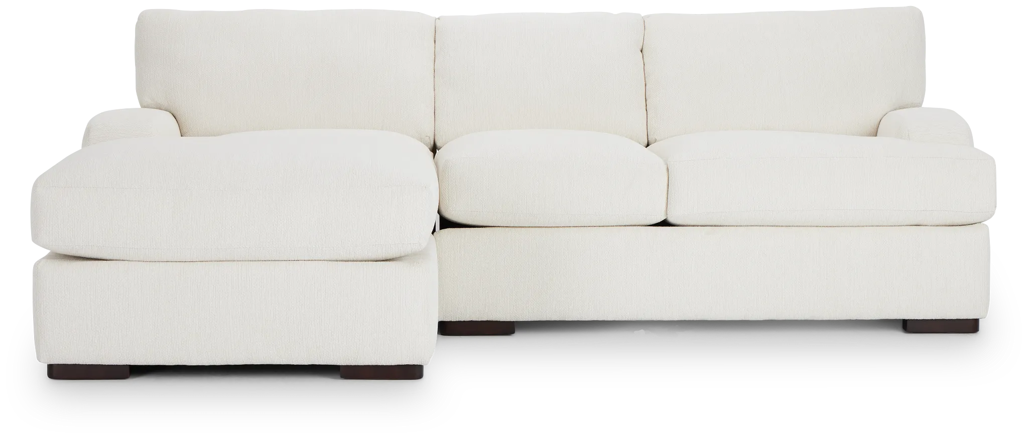Alpha White Fabric Left Chaise Sectional