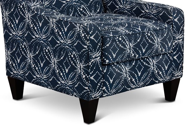 Gerardo Dark Blue Fabric Accent Chair