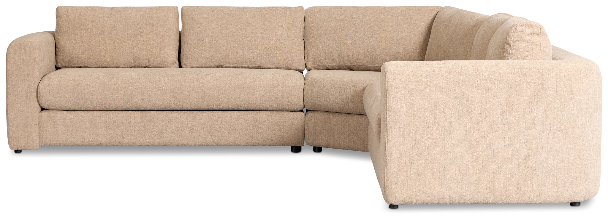 Alma Taupe Fabric Small 2-arm Wedge Sectional
