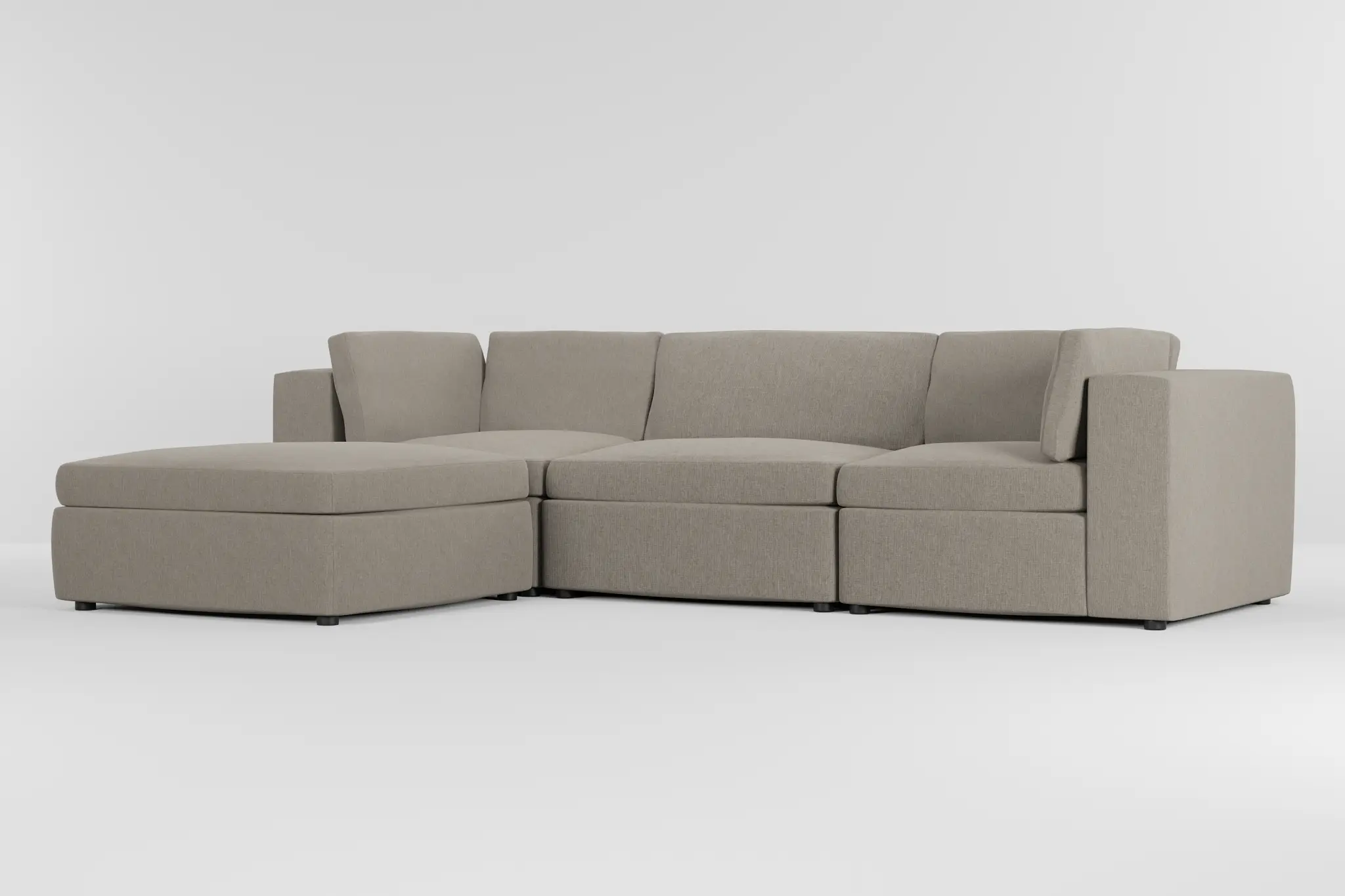 Destin Elevation Khaki Fabric 4-piece Bumper Sectional Destin Elevation Khaki Fabric 4-piece Bumper Sectional