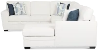 Everly White Fabric Medium Right Chaise Storage Sectional