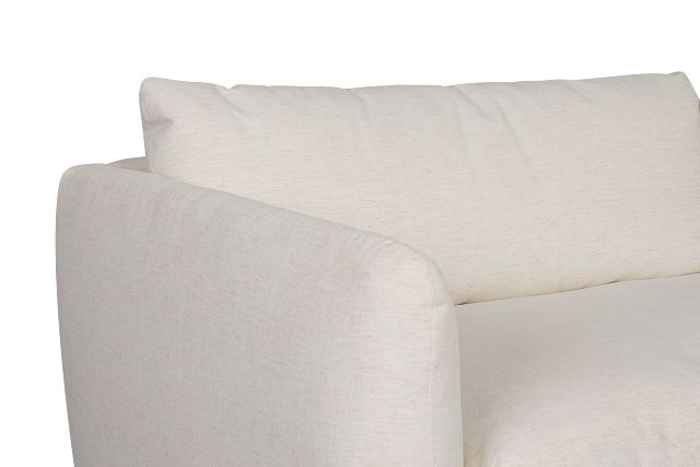 Serena White Fabric Left Chair