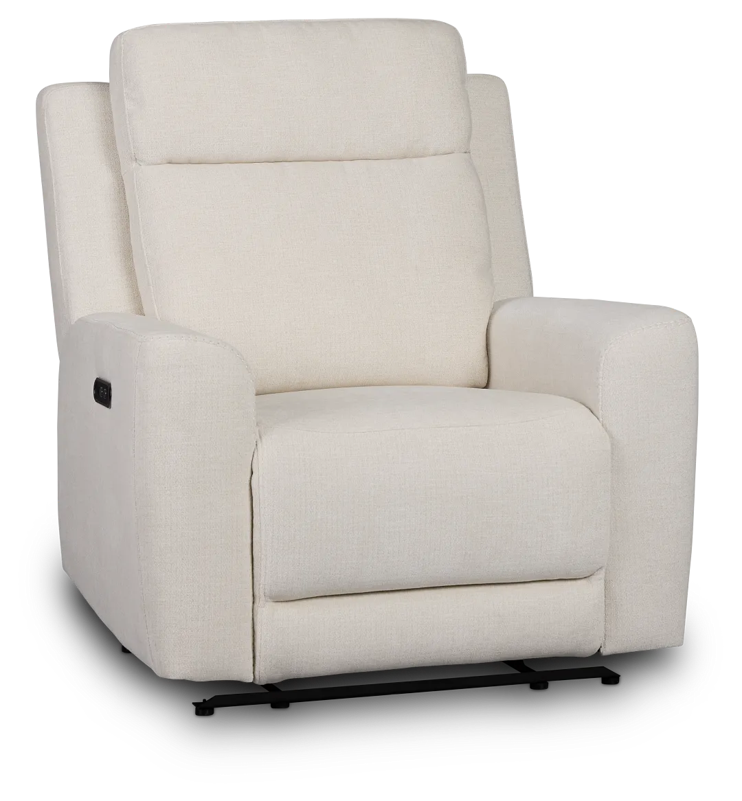 Dean White Fabric Power Recliner