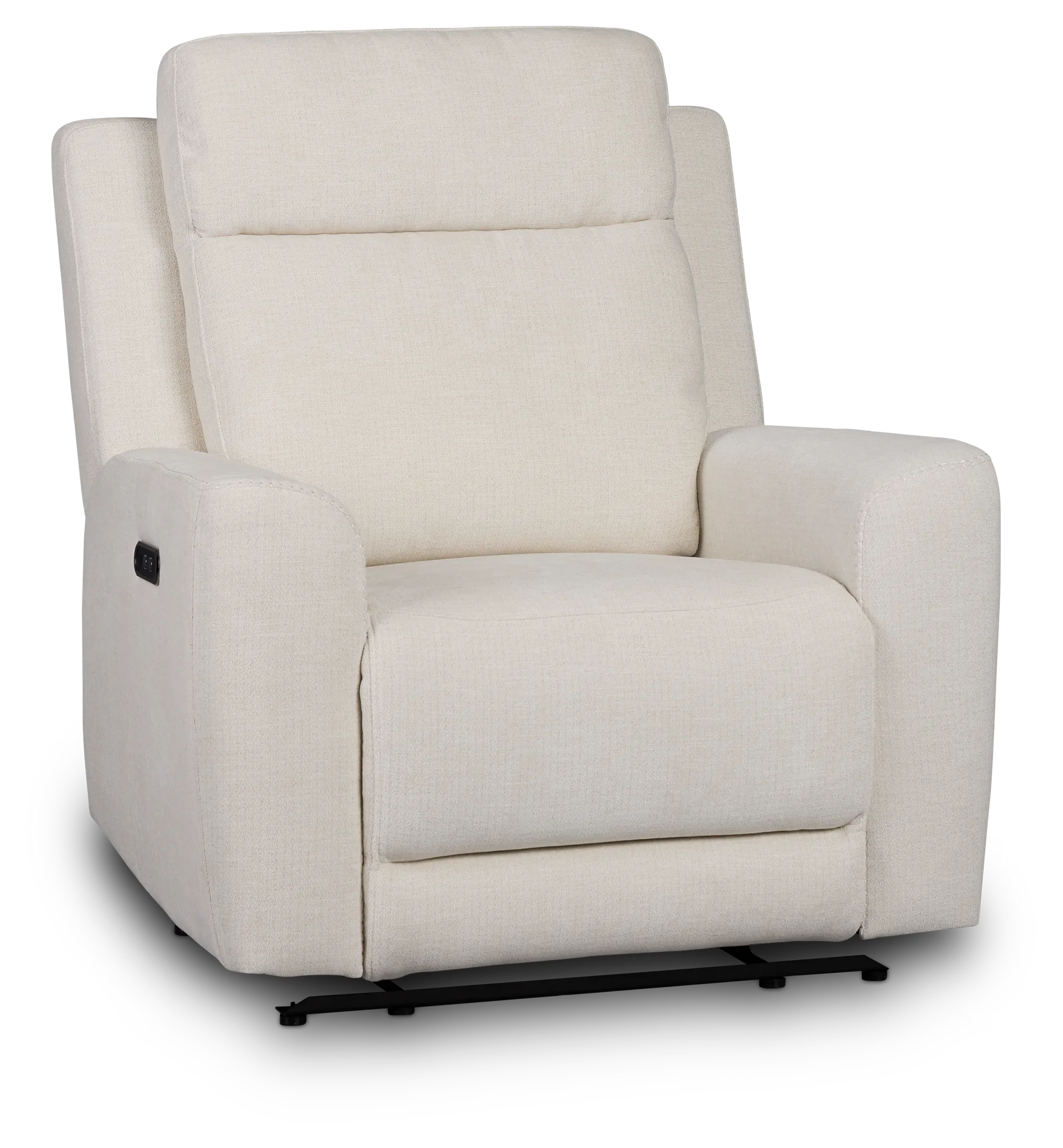 Dean White Fabric Power Recliner