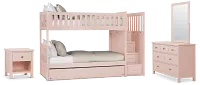 Charleston Pink Step Bunk Bed Trundle Bedroom