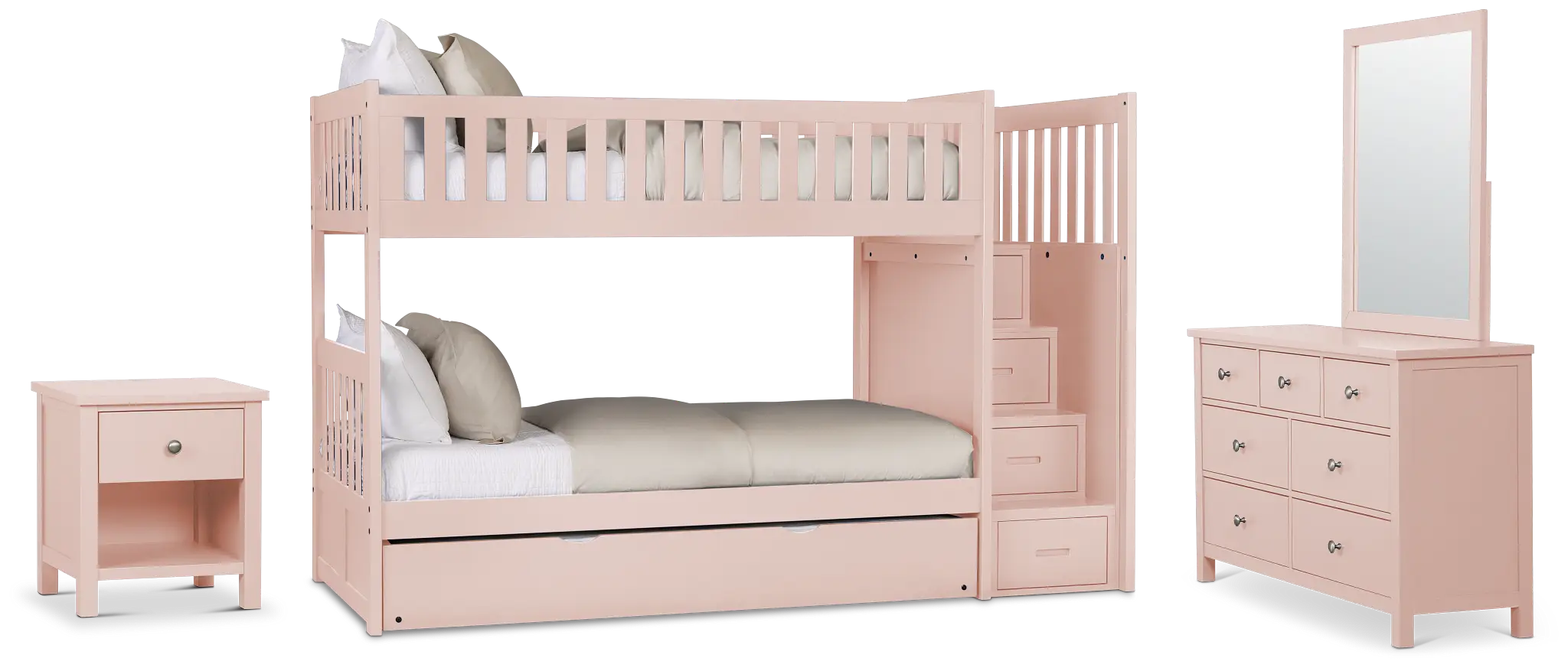 Charleston Pink Step Bunk Bed Trundle Bedroom Charleston Pink Step Bunk Bed Trundle Bedroom