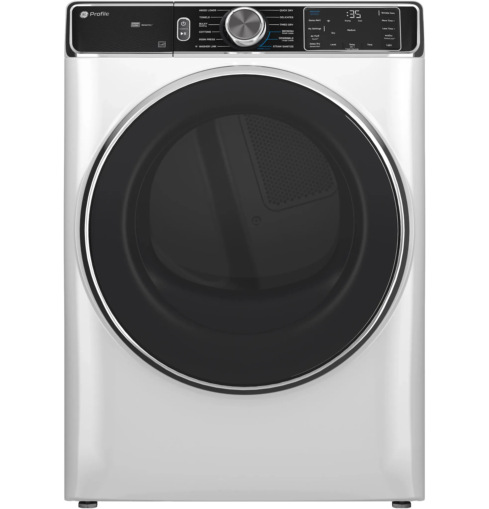 Ge Profile 87 Series White Front Load Gas Dryer