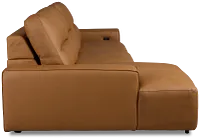 Rudy Brown Lthr/vinyl Left Power Extension Chaise Sectional