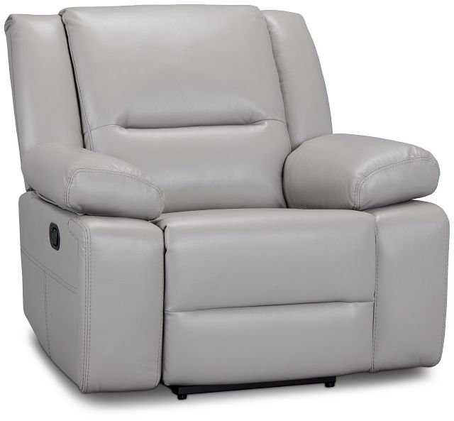 Peyton Light Gray Lthr/vinyl Recliner