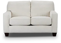 Andie White Fabric Loveseat