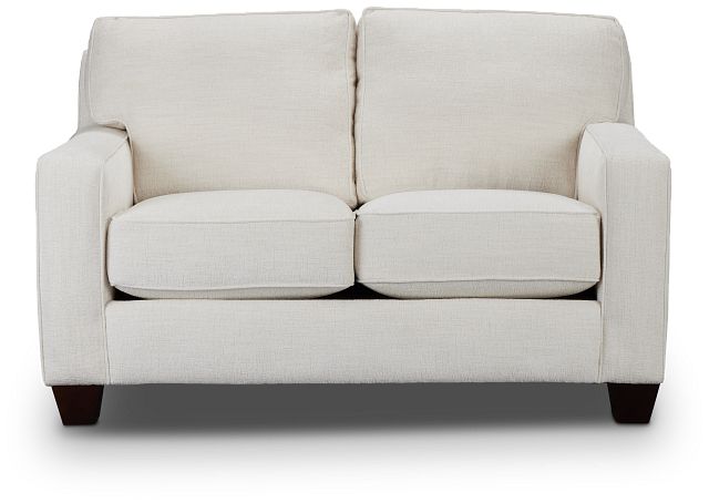 Andie White Fabric Loveseat