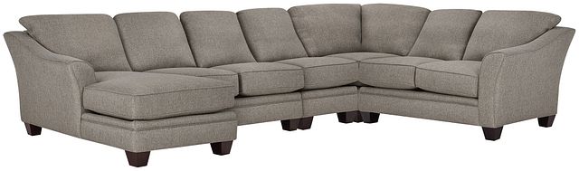 Avery Dark Gray Fabric Large Left Chaise Sectional