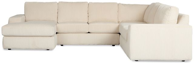 Charlie Ivory Fabric Medium Left Chaise Sectional