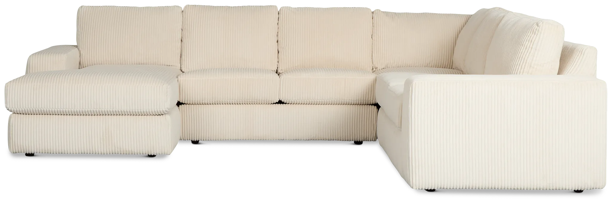Charlie Ivory Fabric Medium Left Chaise Sectional