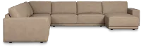 Kellan Taupe Leather Medium Right Chaise Sectional