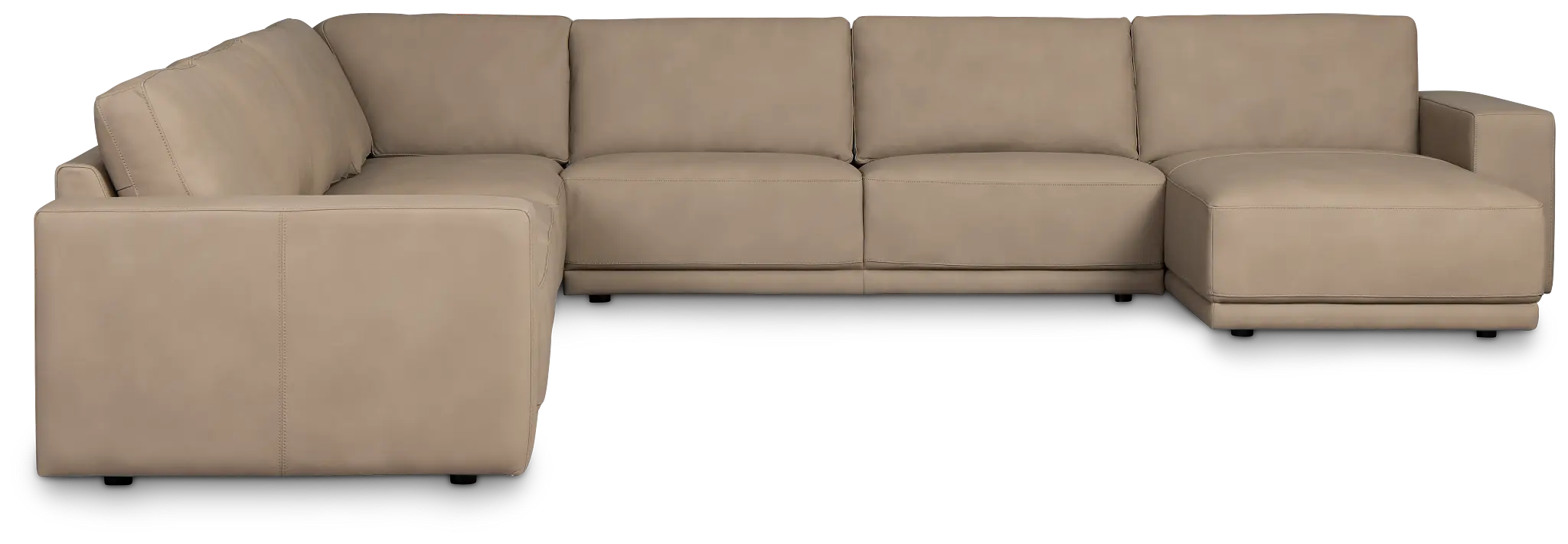 Kellan Taupe Leather Medium Right Chaise Sectional Kellan Taupe Leather Medium Right Chaise Sectional