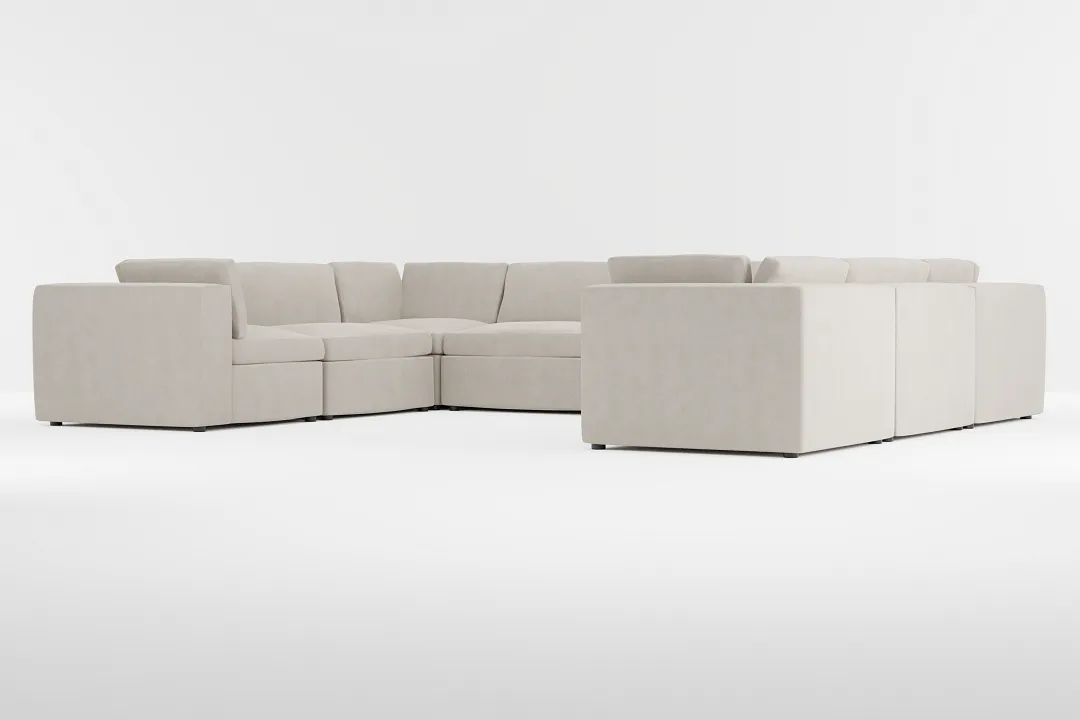 Destin Revenue Beige Fabric 8-piece Modular Sectional