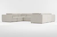 Destin Revenue Beige Fabric 8-piece Modular Sectional